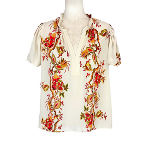 Rose & Olive cream floral blouse